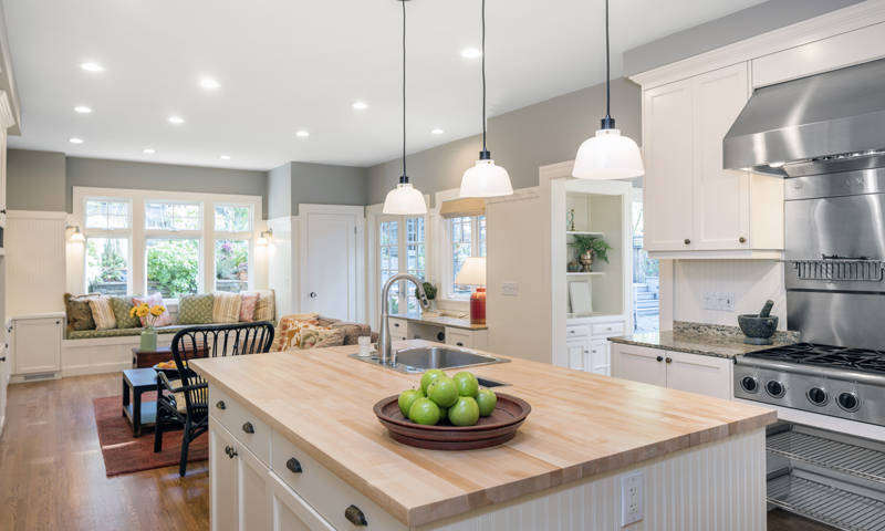 Classic kitchen remodel with great kitchen lighting