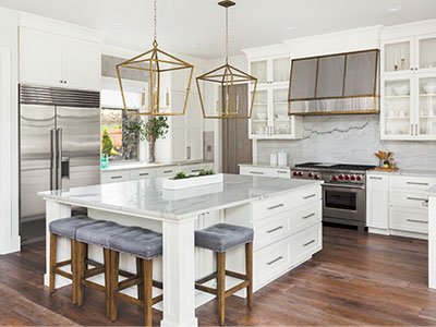 High-end kitchen with luxurious cabinets and appliances
