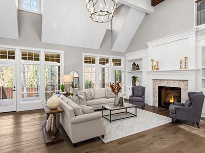 Greystone Remodeling product display image: Open space living room with high ceiling