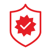 Shield icon with warranty badge